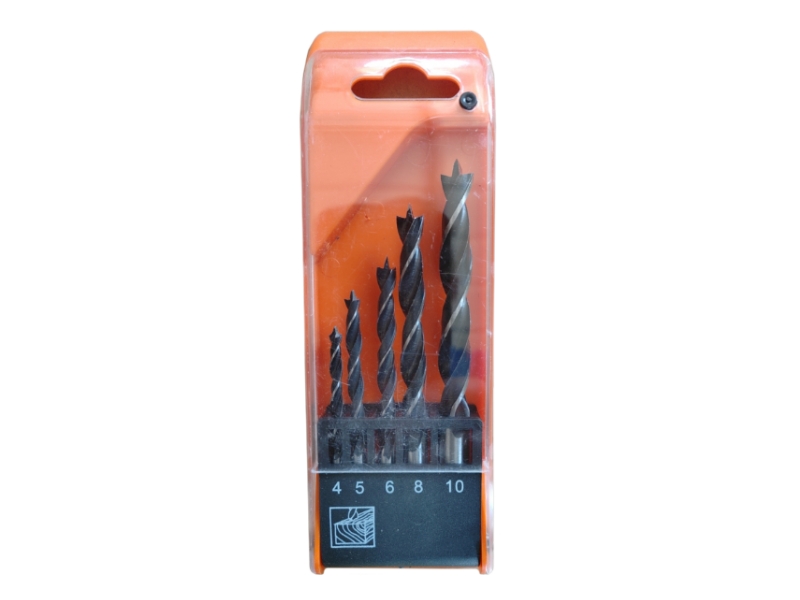 5Pcs Rolled Wood Drill Bit Set