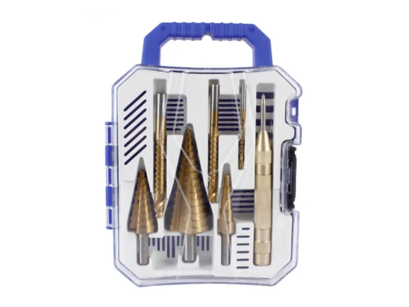 7Pcs Step Drill Bit & Sawtooth Drill Bit & Brass Center Punch Set