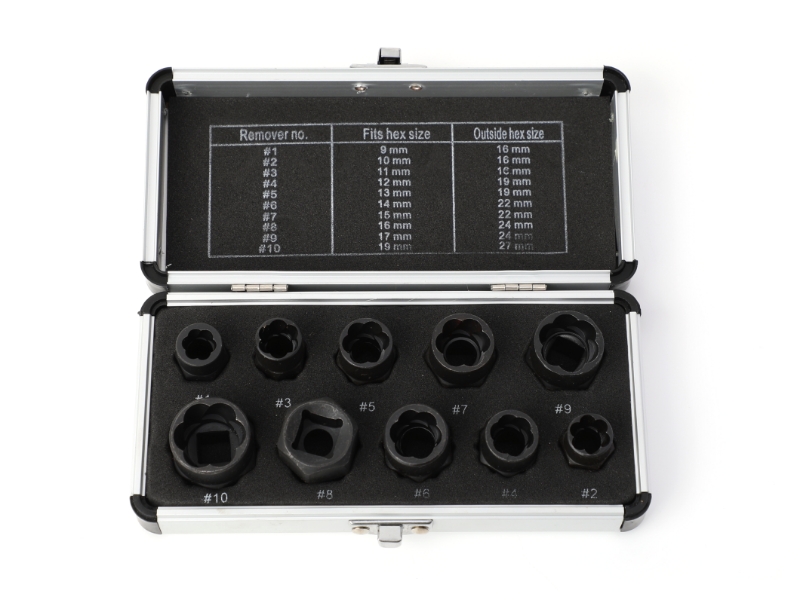 10Pcs Stripped Nut Extractor Set