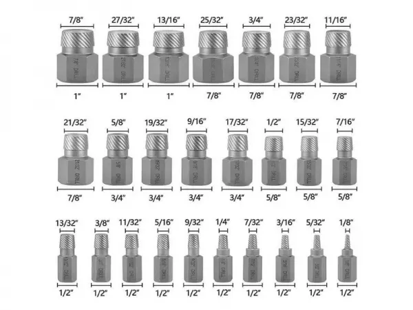 25Pcs Damaged Bolt Nut Screw Remover Set 
