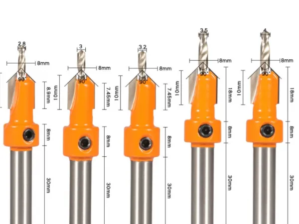 5Pcs 8*8mm Hex Shank Countersink Drill Bit