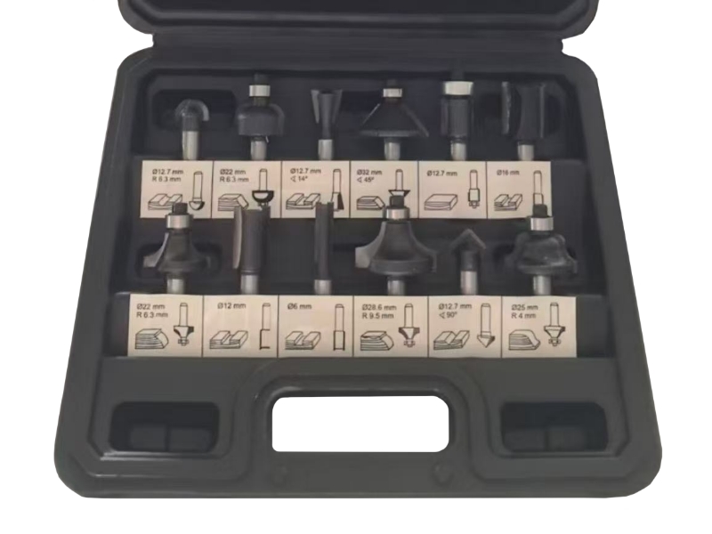 12Pcs Router Bit Set (Black Finish)