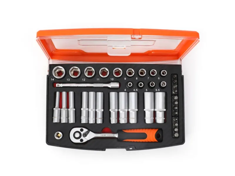 39pcs 1/4" Drive Socket Ratchet Wrench Ratcheting Set